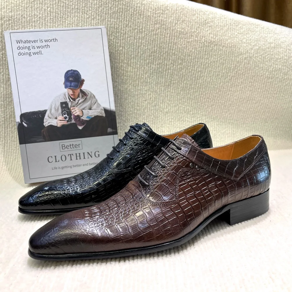 Formal Wear For Men In Wedding - Italian Luxury Men's Pointed Toe Oxford
