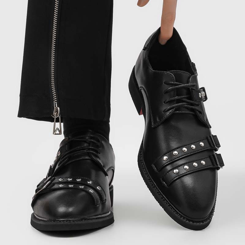 Men'S Formal Party Wear Shoes - Men Classic Pointed Oxford Shoes Black