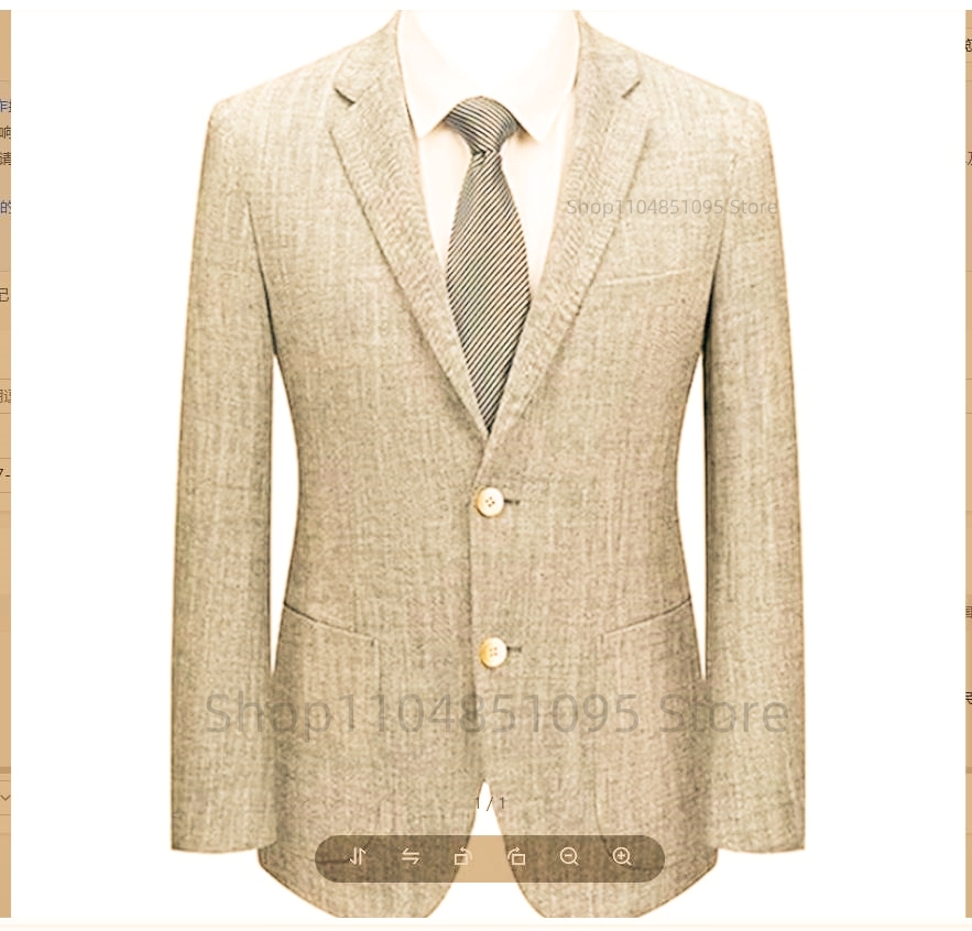 Men Formal Wear In Summer - Men's Slim Fit Linen Suit Blazer
