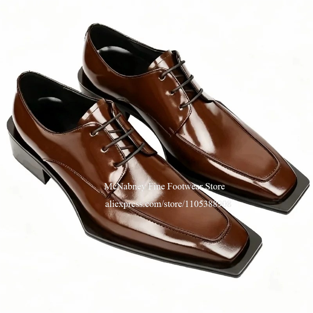 Formal Wear For Men In Wedding - Spike Studs Leather Dress Shoes Lace