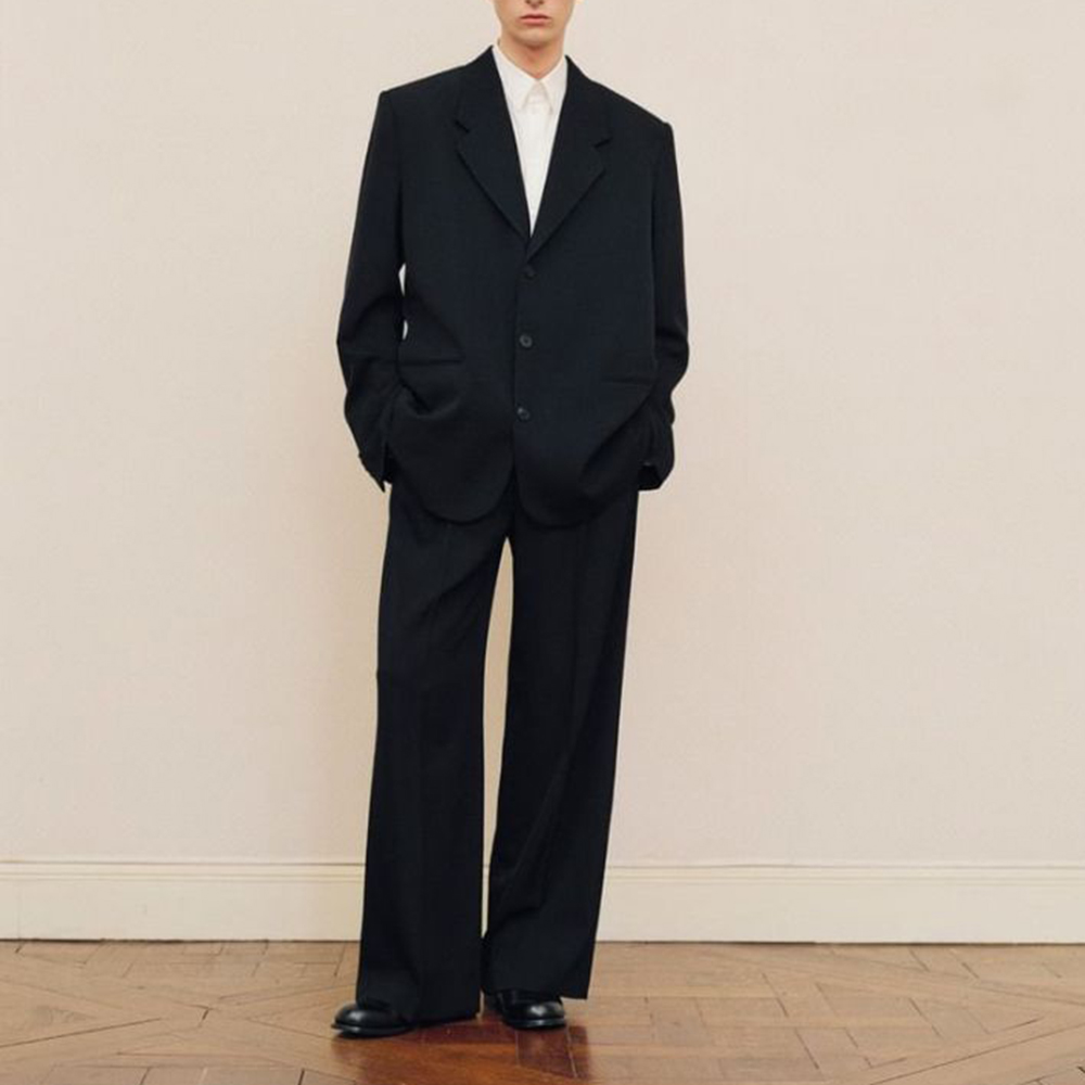 Formal Wear For Men In Wedding - Men's Black Oversized Suit Set Single