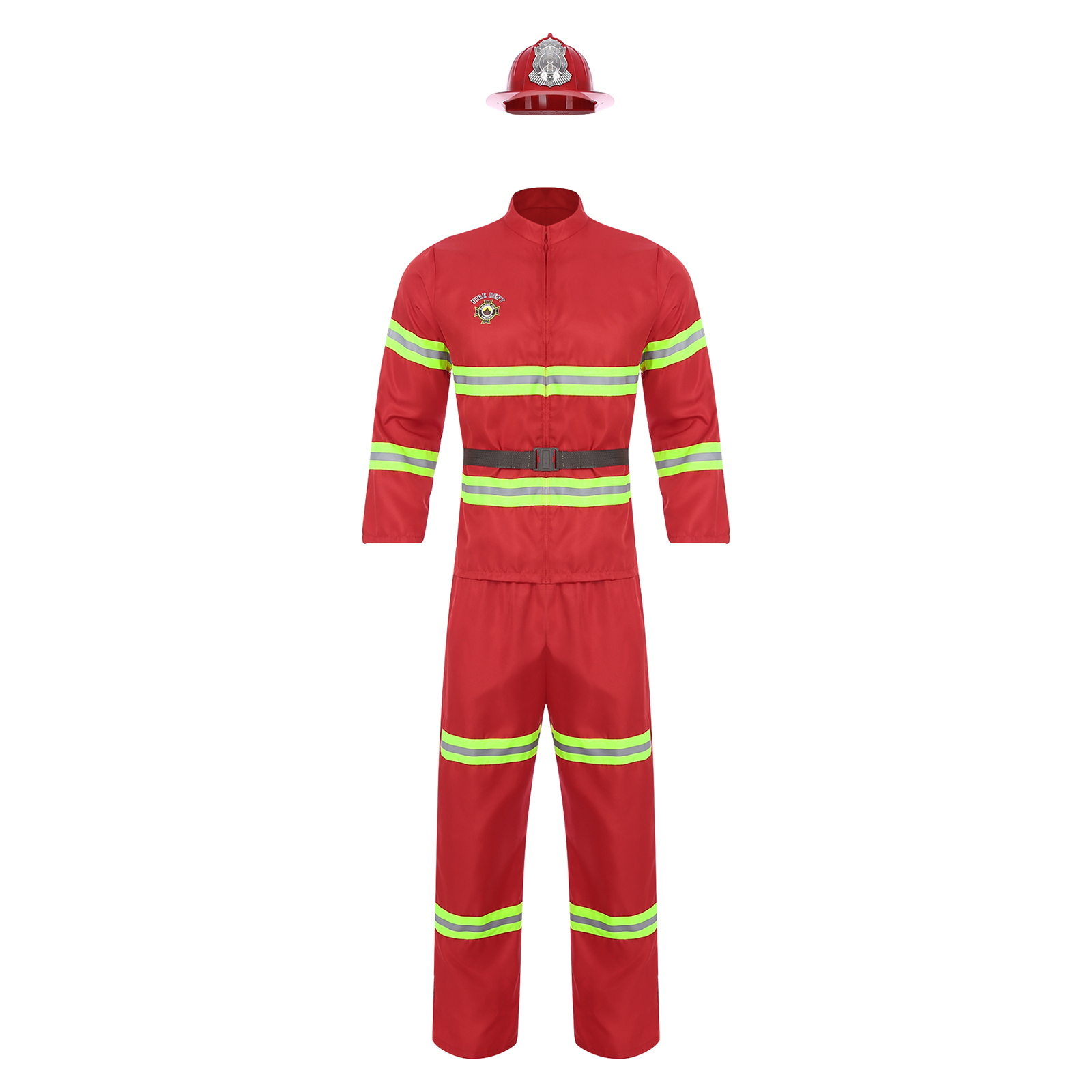 Men'S Formal Wear Belt - Adult Men Firefighter Cosplay Costume Set
