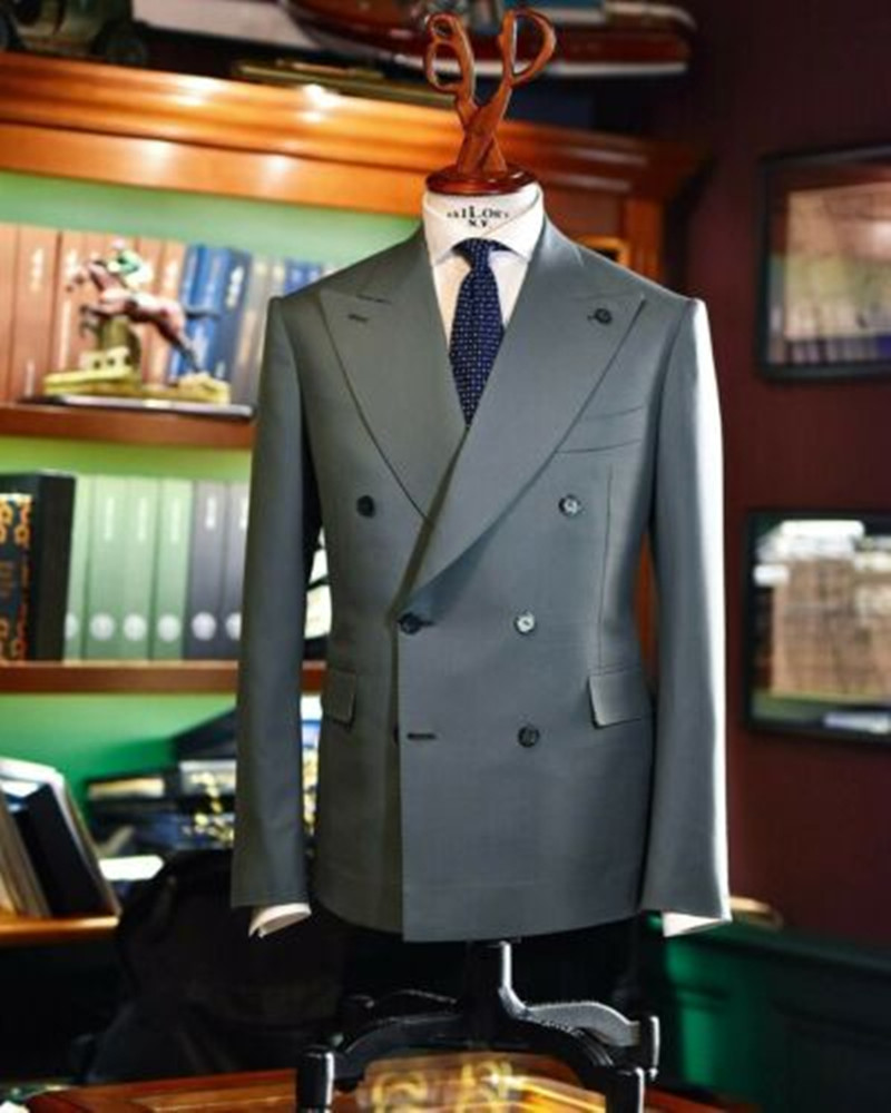 Men Formal Wear Jacket - Gray Men Suits Slim Fit Double