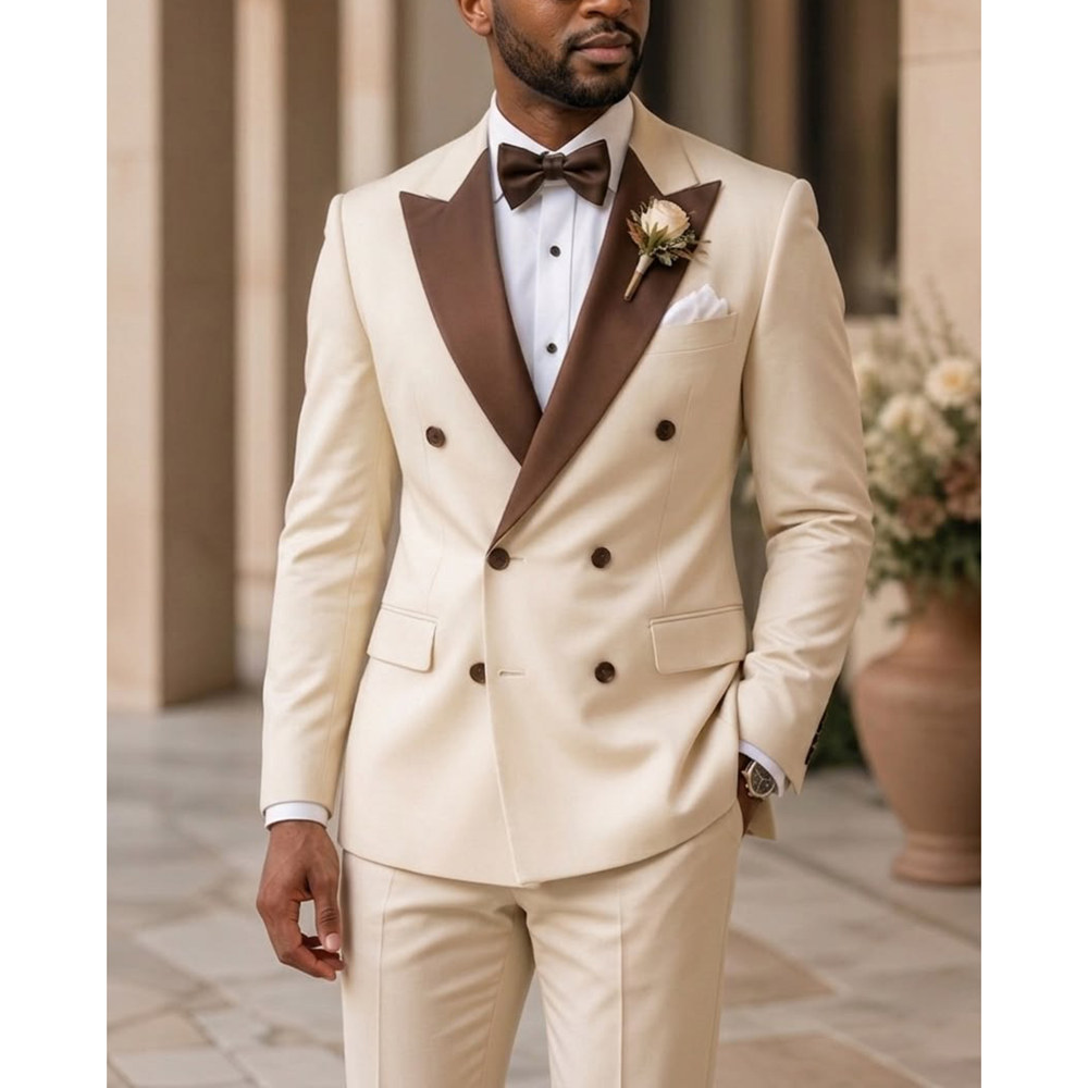 Formal Wear For Men In Wedding - Men Double Breasted Tuxedo Suit Fashion
