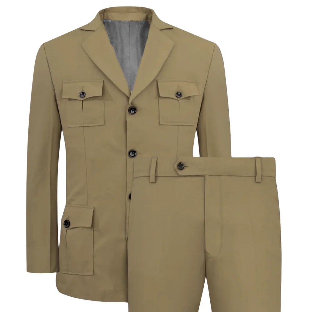 Men's Suits Jakcet Casual Khak - Men Formal Wear With Blazer 评论和价格