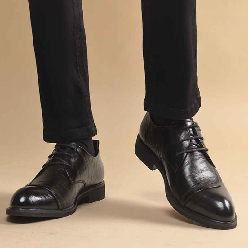 Leather Oxford Shoes With Meta - Men'S Formal Party Wear Shoes 评论和价格