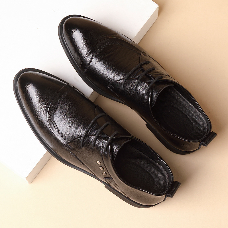 Leather Oxford Shoes With Meta - Men'S Formal Party Wear Shoes 评论和价格