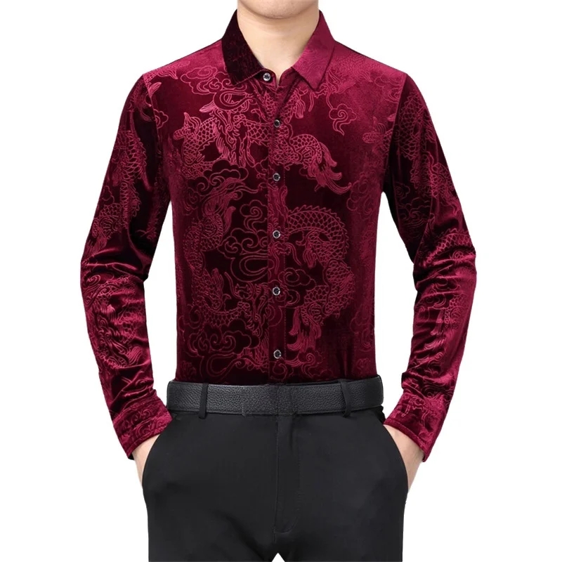 Men's Long Sleeve Shirt Chines - Men'S Style Formal Wear 评论和价格