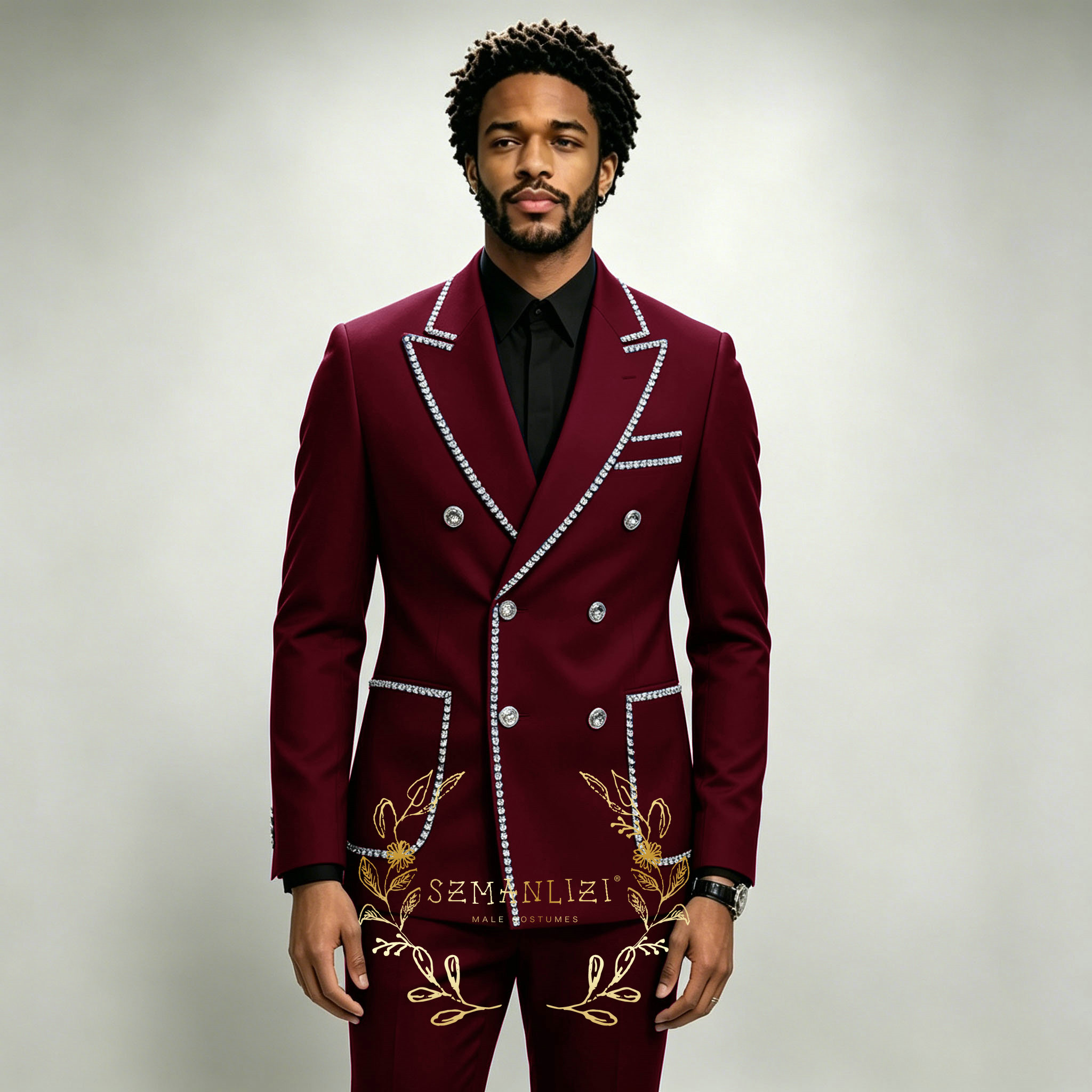 Luxury Men's Suits 2 Pieces Ro - Formal Wear For Men In Wedding 评论和价格