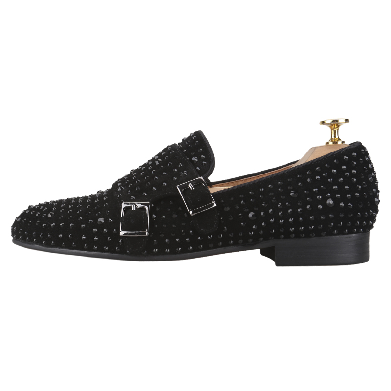 Piergitar New Black Suede Men  - Men'S Style Formal Wear 评论和价格