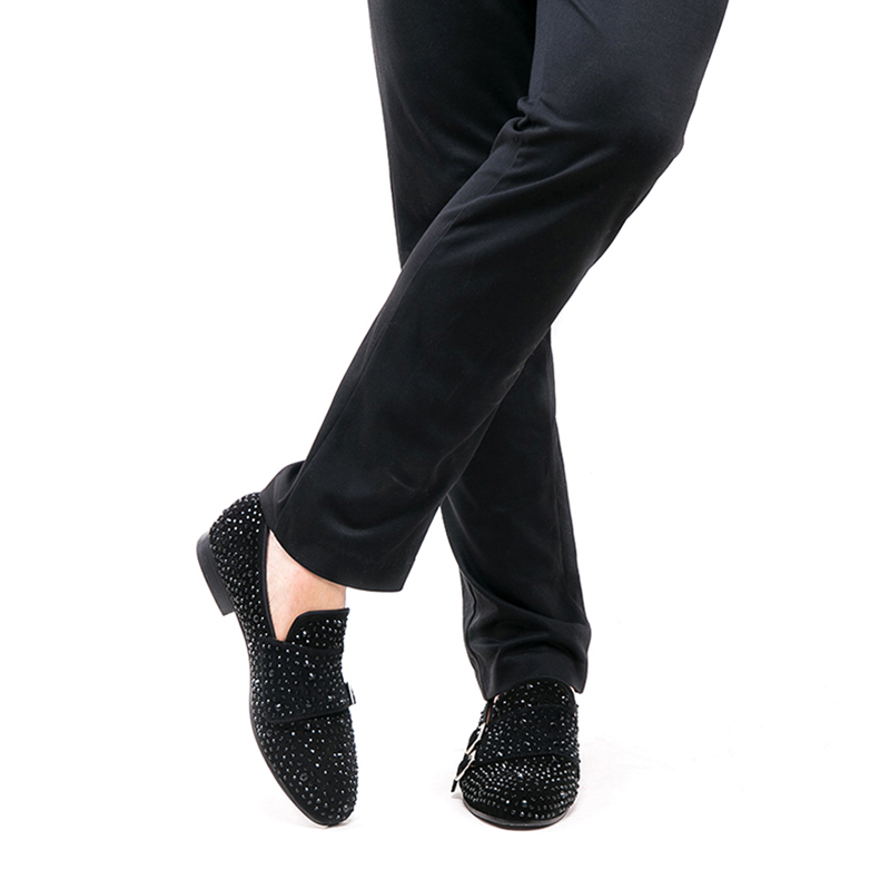 Piergitar New Black Suede Men  - Men'S Style Formal Wear 评论和价格
