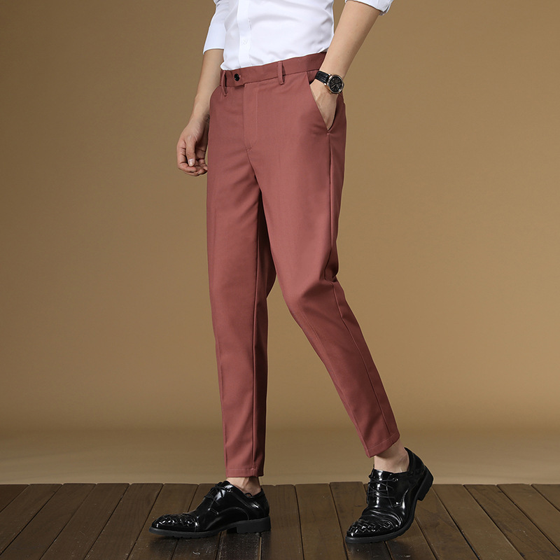 Summer Suit Pants Men Red Blac - Men Formal Wear In Summer 评论和价格