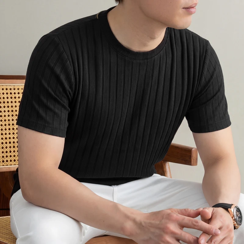 Business Casual Ribbed T Shirt - Men'S Formal Wear Accessories 评论和价格