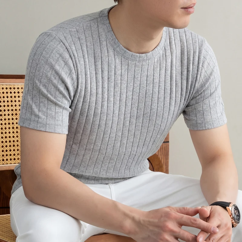 Business Casual Ribbed T Shirt - Men'S Formal Wear Accessories 评论和价格