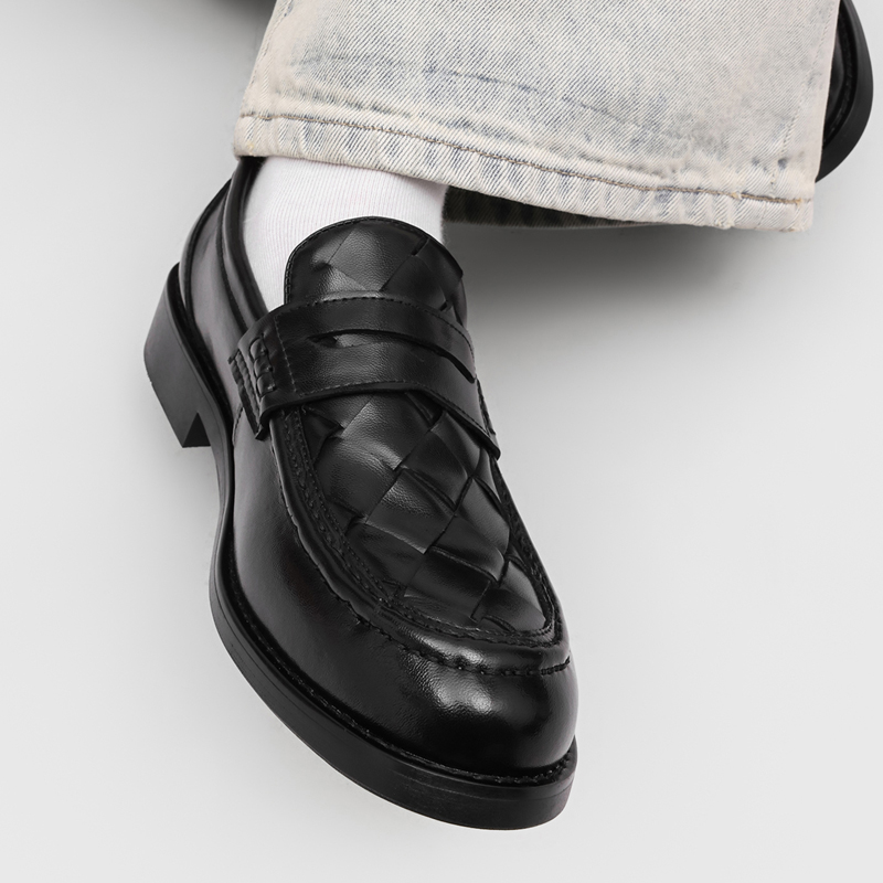 Men handmade woven penny loafe - Men'S Formal Office Wear Shoes 评论和价格