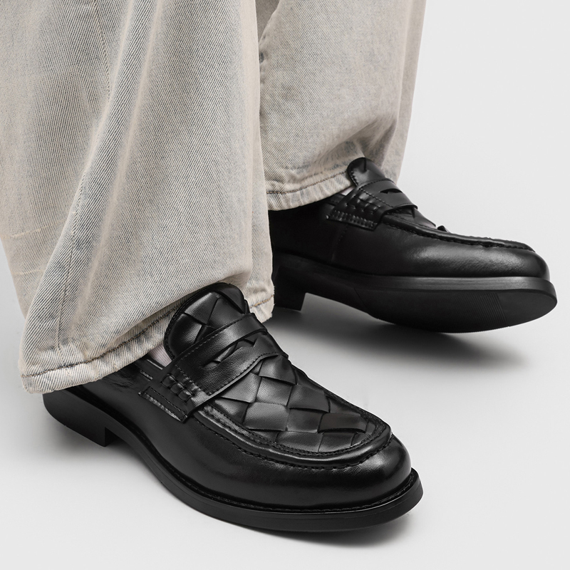 Men handmade woven penny loafe - Men'S Formal Office Wear Shoes 评论和价格