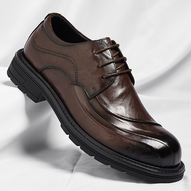 Brown Burnished Genuine Leathe - Formal Wear For Men In Wedding 评论和价格