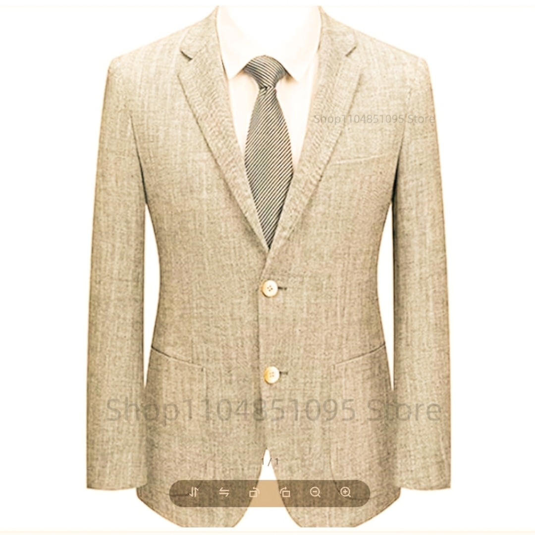 Men's Slim Fit Linen Suit Blaz - Men Formal Wear In Summer 评论和价格