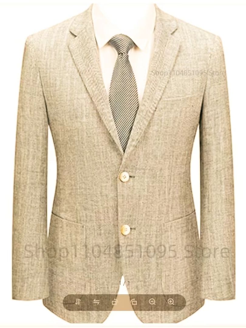Men's Slim Fit Linen Suit Blaz - Men Formal Wear In Summer 评论和价格