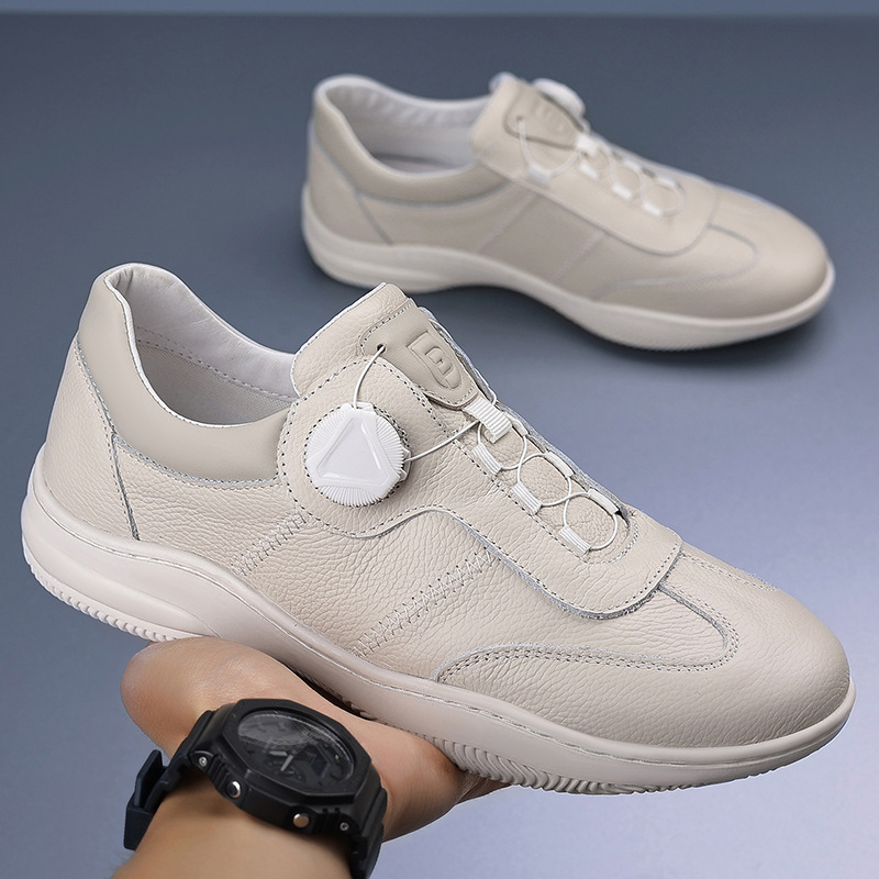 Trendy Leather Shoes Men Casua - Men Formal Wear With Sneakers 评论和价格