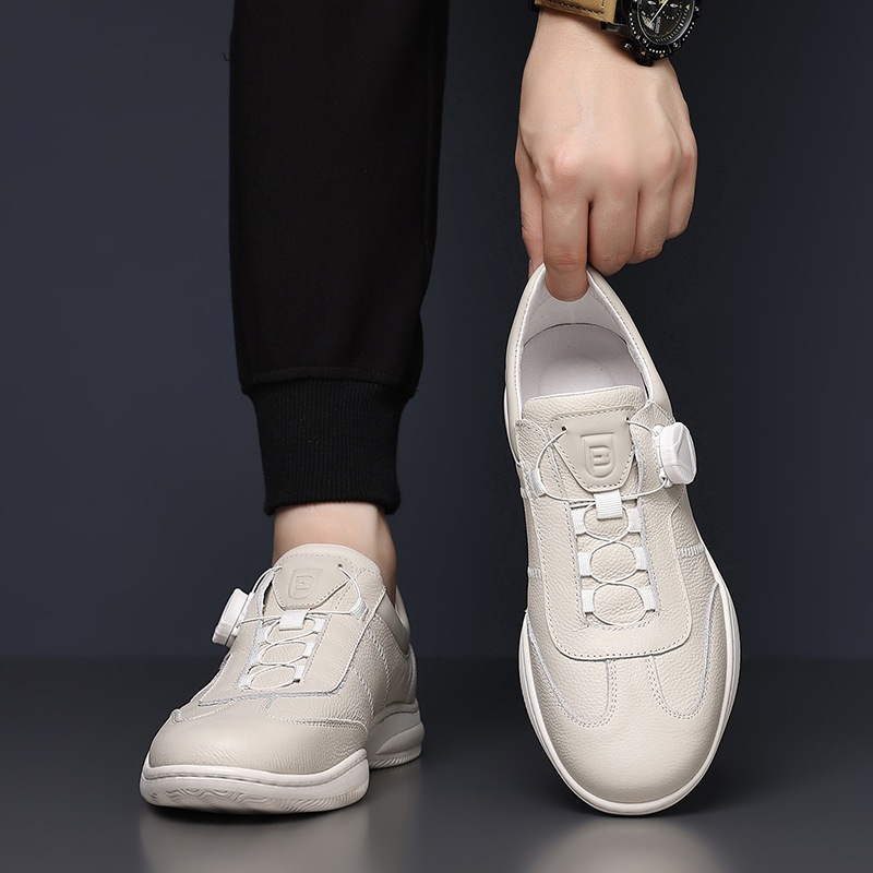 Trendy Leather Shoes Men Casua - Men Formal Wear With Sneakers 评论和价格