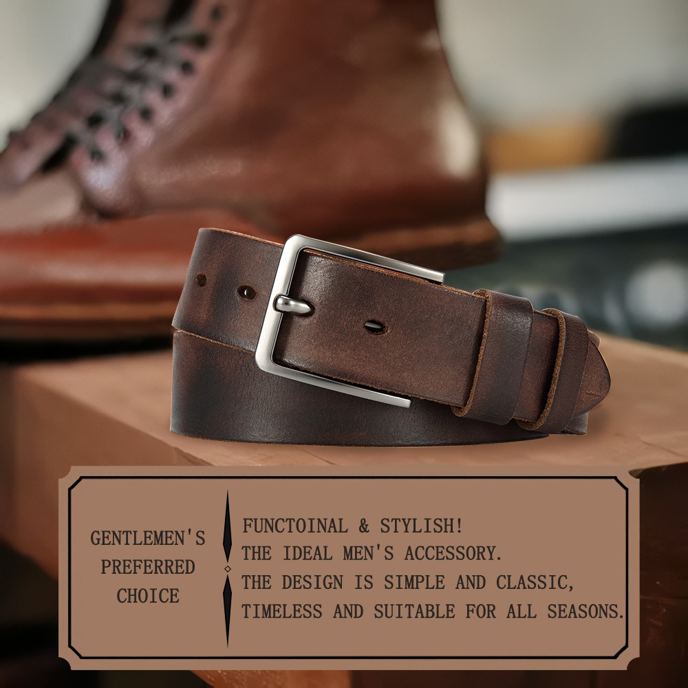 Men's Pin Buckle Durable Genui - Men'S Formal Wear Belt 评论和价格