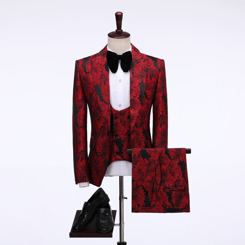 2026 Floral Men's Suits Groom  - Formal Wear For Men In Wedding 评论和价格