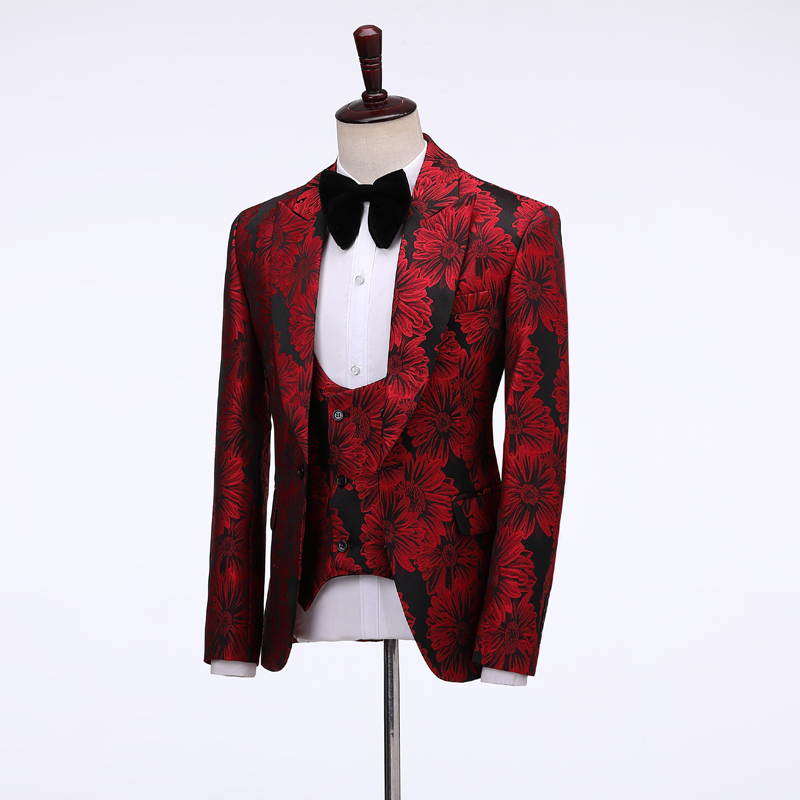 2026 Floral Men's Suits Groom  - Formal Wear For Men In Wedding 评论和价格