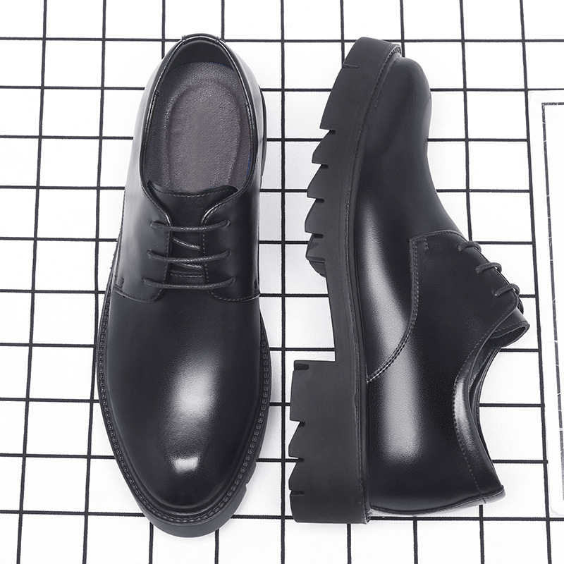 Mens Black Leather Lace Up Dre - Men Formal Wear Office 评论和价格