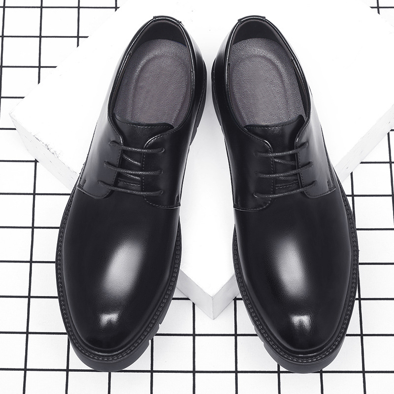 Mens Black Leather Lace Up Dre - Men Formal Wear Office 评论和价格
