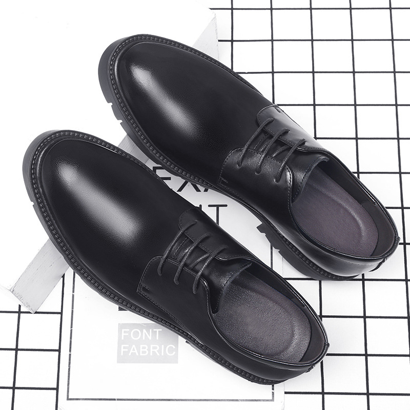 Mens Black Leather Lace Up Dre - Men Formal Wear Office 评论和价格