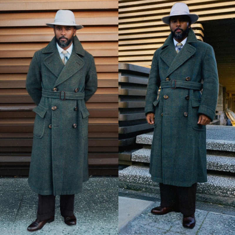 Graceful Men Overcoat 1 Piece  - Men'S Formal Wear Belt 评论和价格