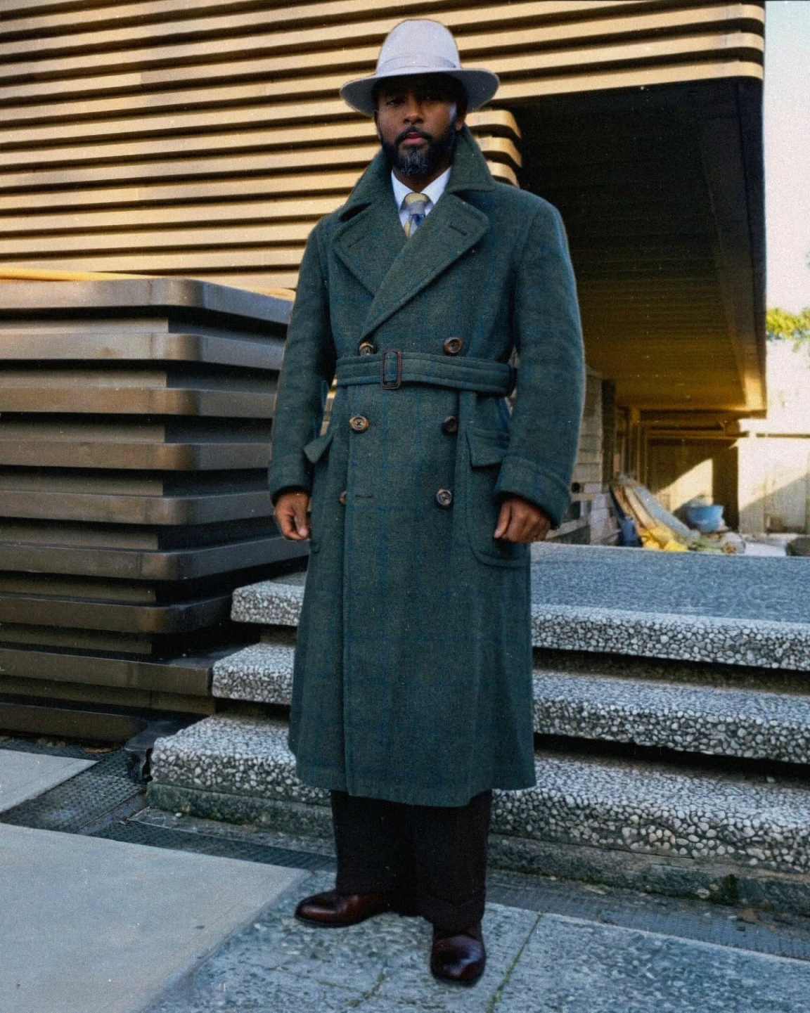 Graceful Men Overcoat 1 Piece  - Men'S Formal Wear Belt 评论和价格