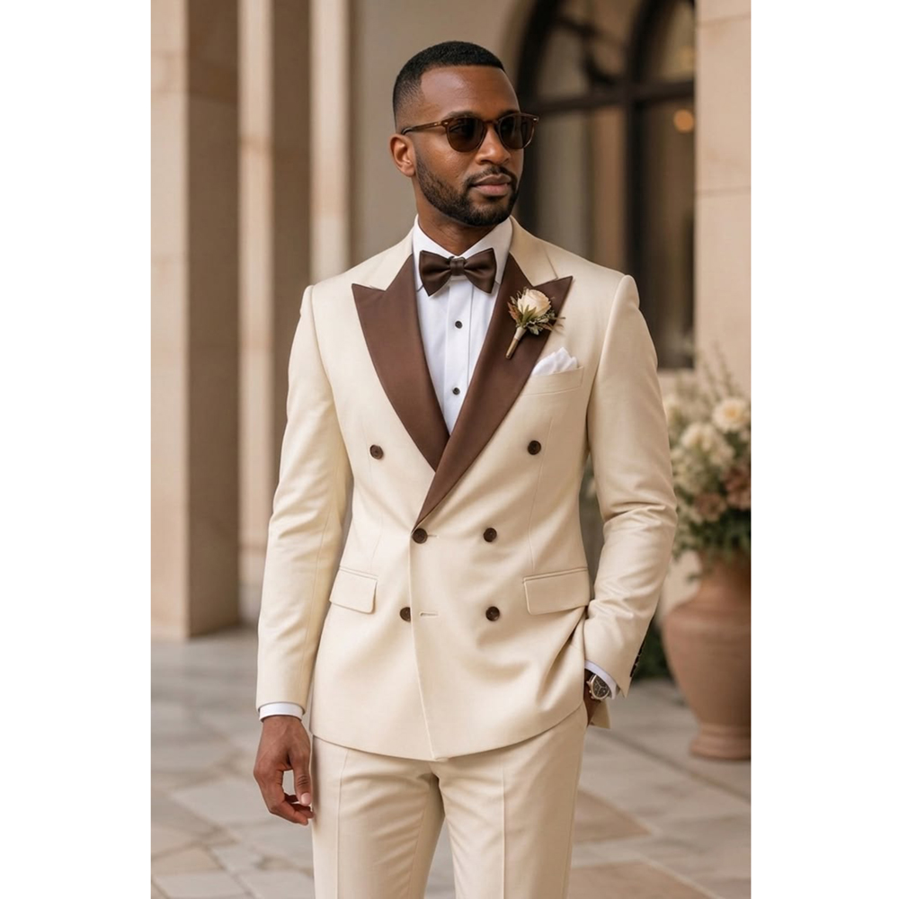 Men Double Breasted Tuxedo Sui - Formal Wear For Men In Wedding 评论和价格