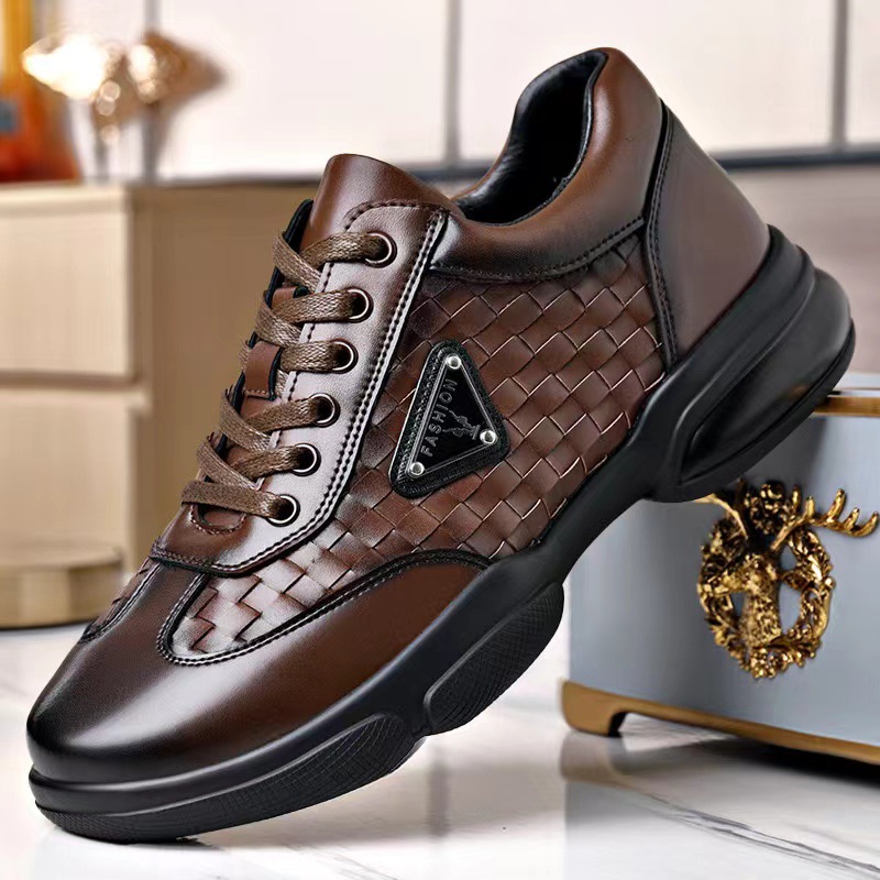 New Men Leather Shoes Platform - Men Formal Wear With Sneakers 评论和价格